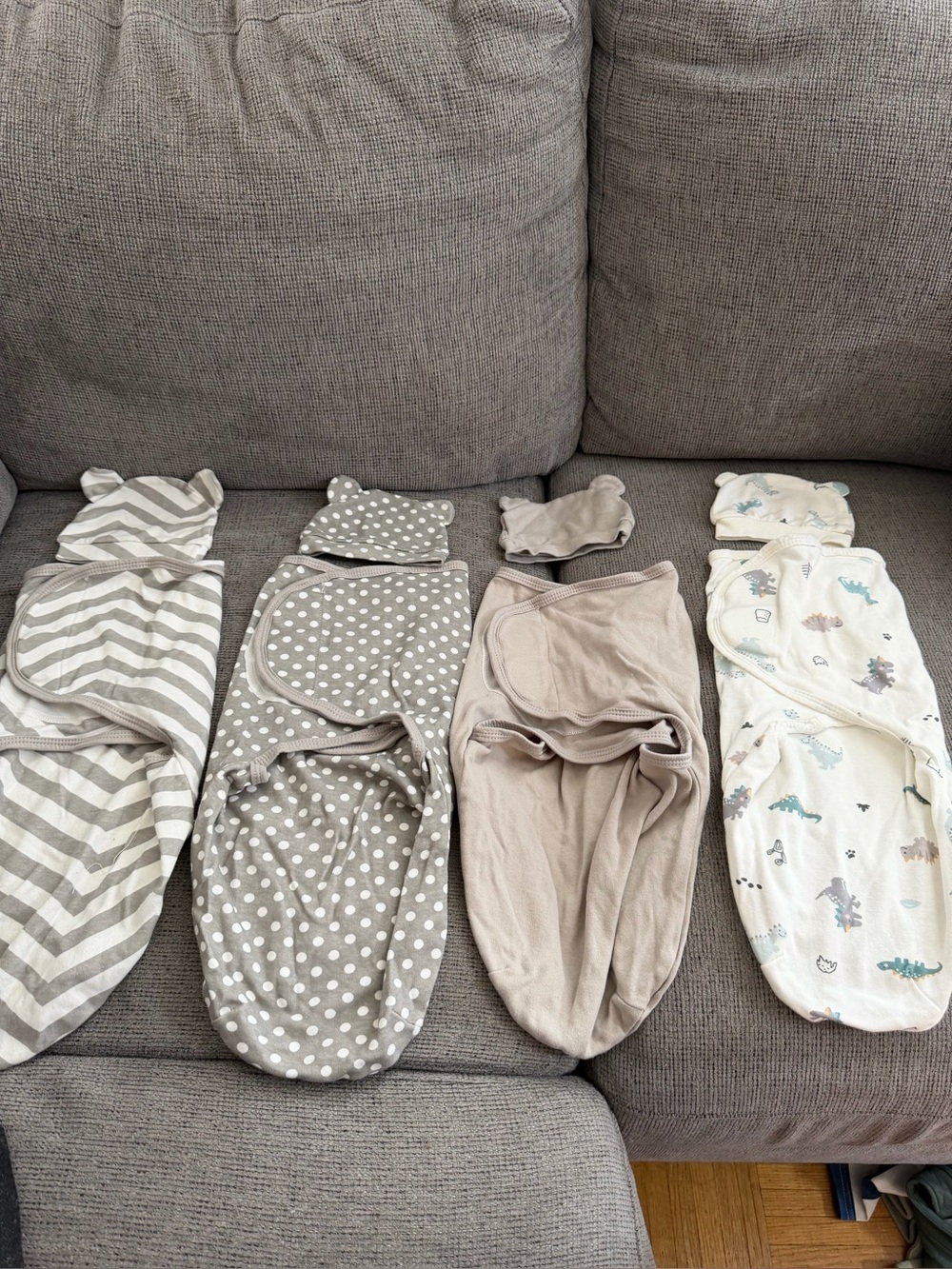 Neutral Grey Baby Swaddle Sack - Soft Cotton Kids Accessory